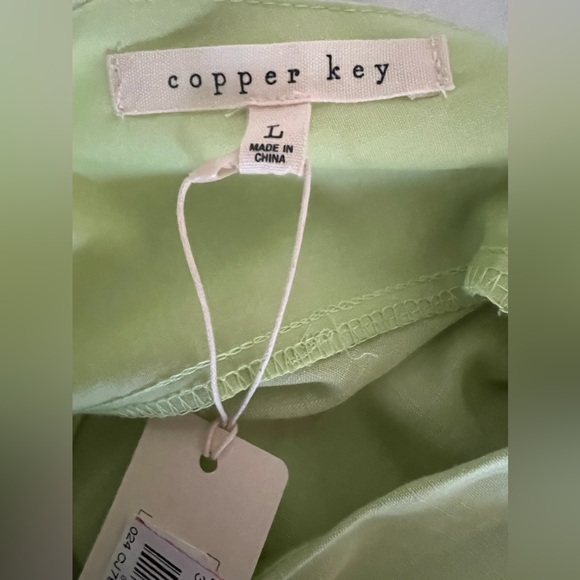 NEW Copper Key Smocked Waist Long Sleeve Green Dress Size L - Picture 12 of 14